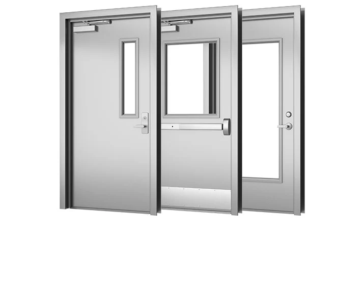 Commercial hollow metal door with hardware installed in multifamily corridor — Garris Direct Division 8 NJ NY